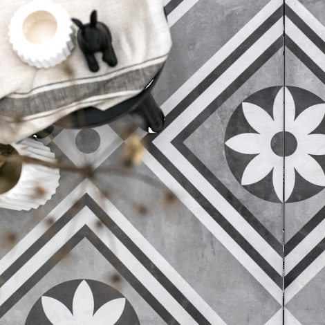 GeoCeramica® 60x60x4 Concreet Flower dec